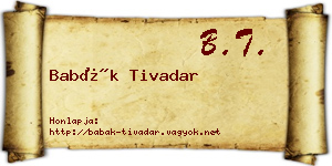 Babák Tivadar névjegykártya