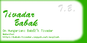 tivadar babak business card